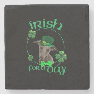 Irish For A Day Whippet Lucky Dog In Patrick Day T Stone Coaster