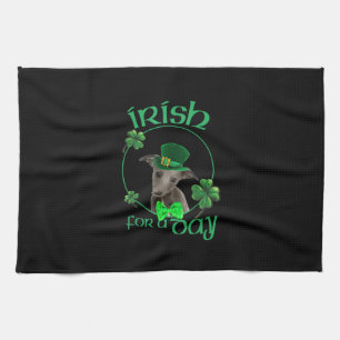 Irish For A Day Whippet Lucky Dog In Patrick Day Tea Towel