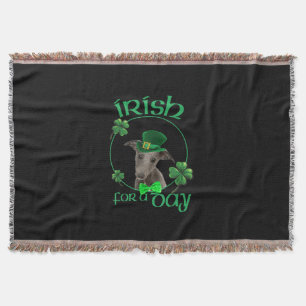 Irish For A Day Whippet Lucky Dog In Patrick Day Throw Blanket