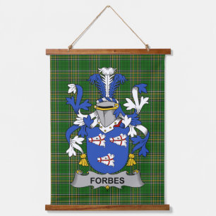 Irish Forbes Coat of Arms Family Crest Hanging Tapestry