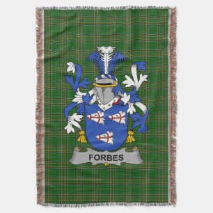 Irish Forbes Coat of Arms Family Crest Ireland Throw Blanket