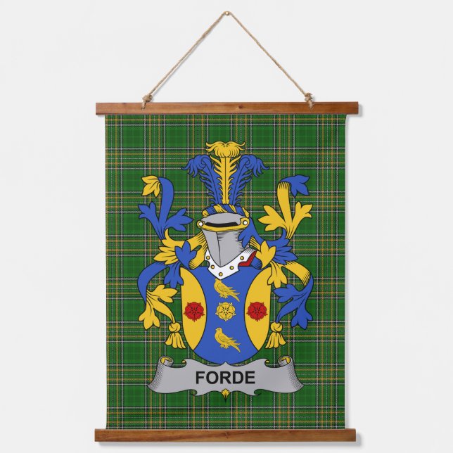 Irish Forde or Consnave Coat of Arms Family Crest Hanging Tapestry (Front)