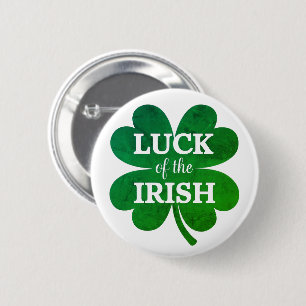 Irish Four Leaf Clover 6 Cm Round Badge