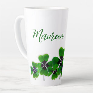 Irish Four-leaf Clover Name Latte Mug