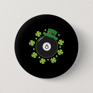 Irish Four Leaf Clover Shooting Pool Ball Billiard 6 Cm Round Badge