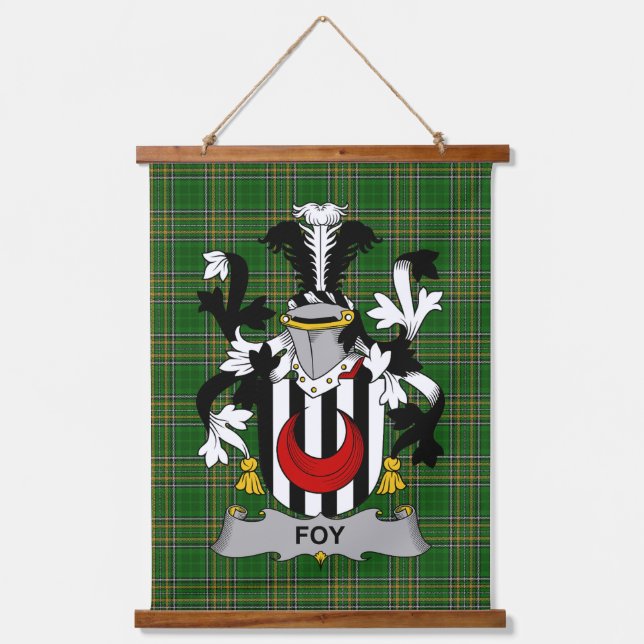 Irish Foy or O_Fie Coat of Arms Family Crest Hanging Tapestry (Front)