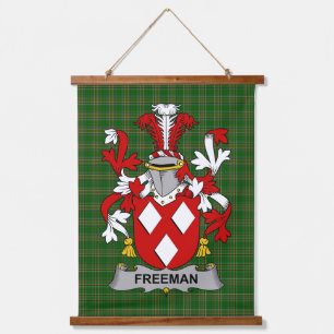 Irish Freeman Coat of Arms Family Crest Hanging Tapestry