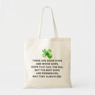 Irish Friendship Toast 4 Leaf Clover St Patricks  Tote Bag