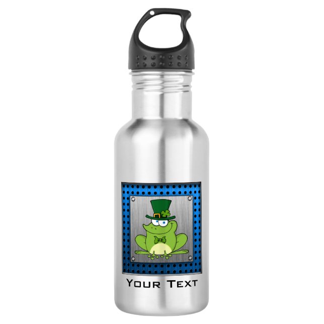 Irish Frog; Metal-look 532 Ml Water Bottle (Front)