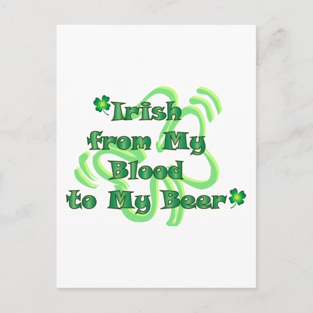 Irish from Blood to Beer Postcard (Front)