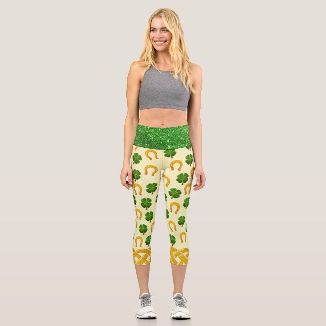 Irish Fun 3D Whimsey  Capri Leggings (Front)