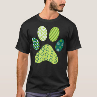 Irish Funny Dog Paw Clovers St Patrick's Day Lucky T-Shirt