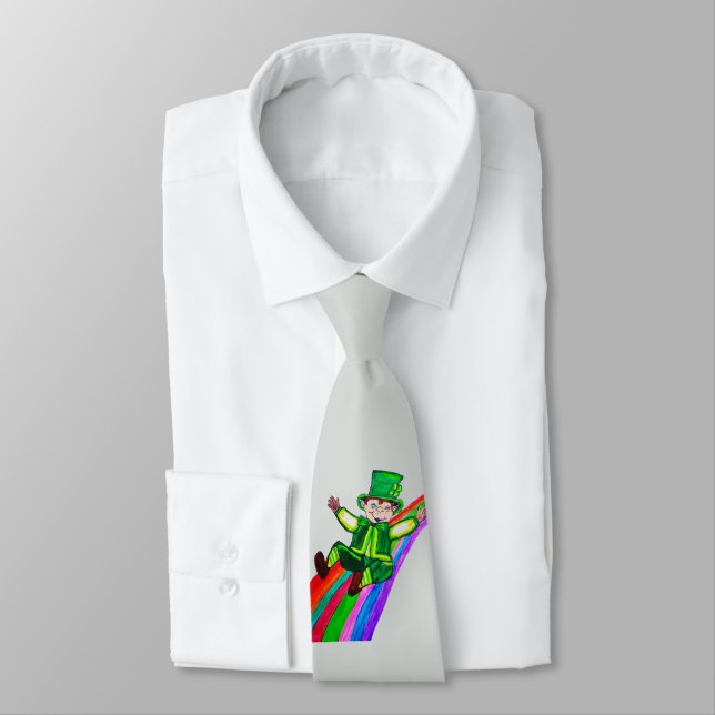 IRISH FUNNY LEPRECHAUN tie (Tied)