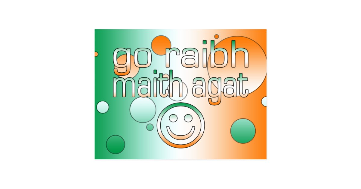 Irish Gaelic Gifts Thank You / Go Raibh Maith Agat Postcard Zazzle.co.uk