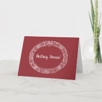 Irish Gaelic Greeting Christmas Wreath White Red