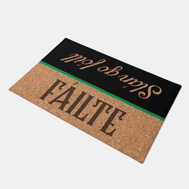 Irish Gaelic Welcome & Goodbye, Fáilte  Doormat (Angled)