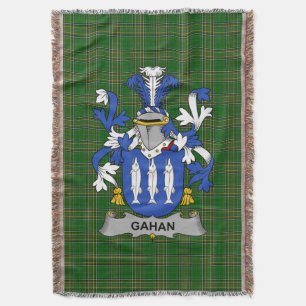  Irish Gahan or McGahan Coat of Arms Family Crest  Throw Blanket