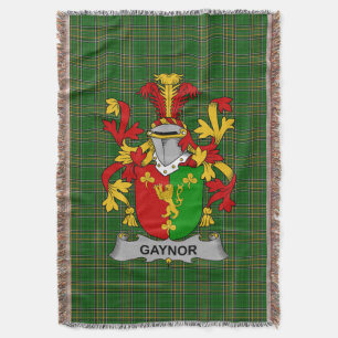 Irish Gaynor or McGaynor Coat of Arms Family Cres Throw Blanket