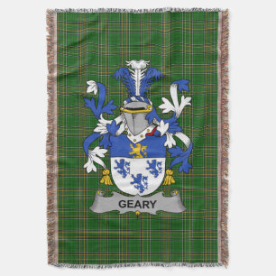 Irish Geary or O_Geary Coat of Arms Family Crest Throw Blanket