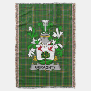 Irish Geraghty or McGarrity Coat of Arms Family C Throw Blanket