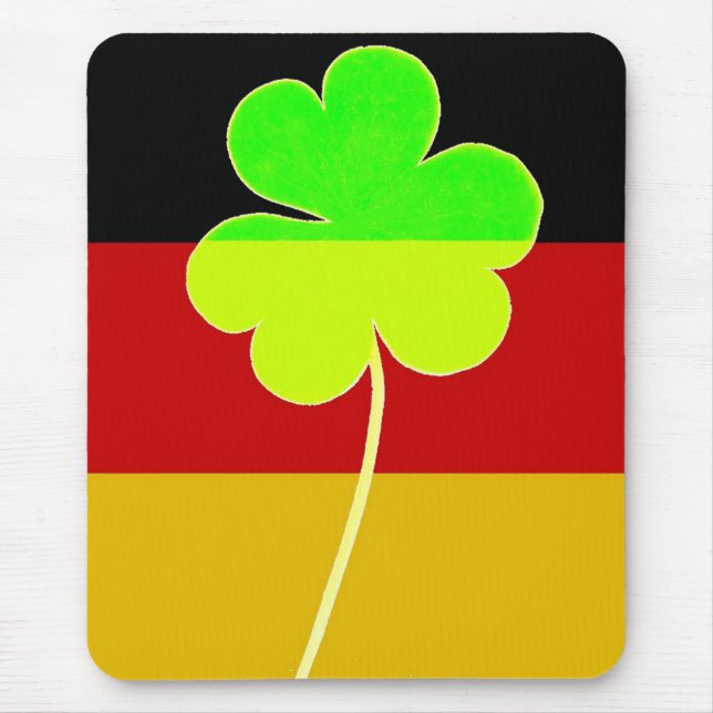 Irish German Flag Shamrock Clover St. Patrick Fun Mouse Mat (Front)