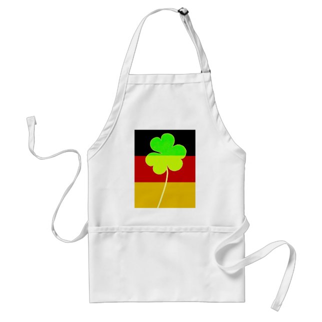 Irish German Flag Shamrock Clover St. Patrick Fun Standard Apron (Front)