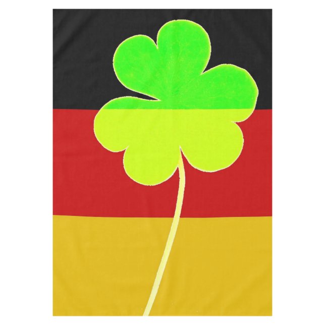 Irish German Flag Shamrock Clover St. Patrick Tablecloth (Front)