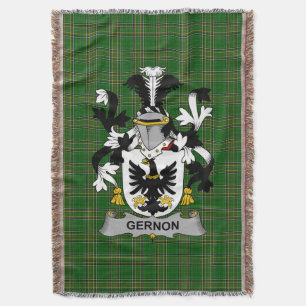  Irish Gernon or Garland Coat of Arms Family Crest Throw Blanket