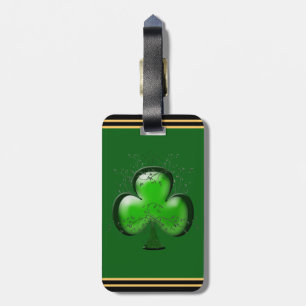 Irish Gift Shamrock Green Custom Personalised Luggage Tag