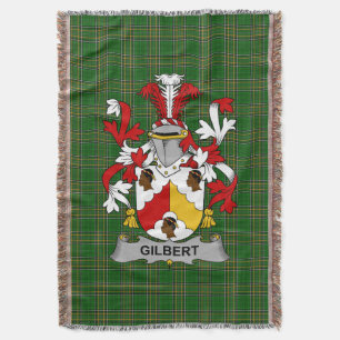  Irish Gilbert Coat of Arms Family Crest Ireland Throw Blanket