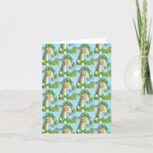 IRISH GIRAFFE ST. PATRICKS DAY GREETING CARD Blank