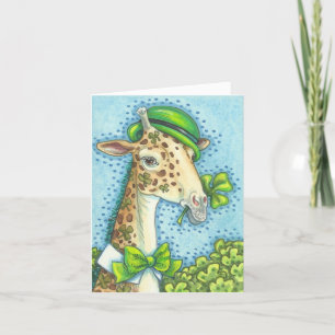 IRISH GIRAFFE ST. PATRICK'S DAY NOTE CARD