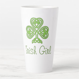 Irish Girl Celtic Clover  Latte Mug