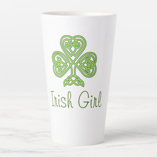 Irish Girl Celtic Clover  Latte Mug (Front)
