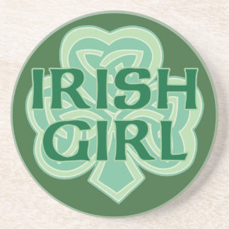 Irish Girl Celtic Knot Shamrock Coaster