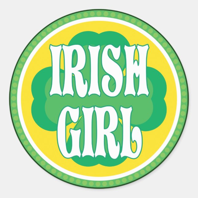 Irish Girl Classic Round Sticker (Front)