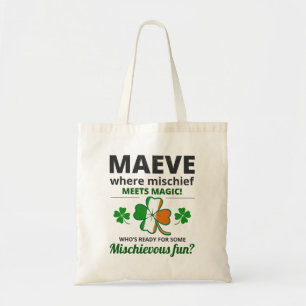 Irish Girl Name: Maeve - Mischief Meets Magic Tote Bag