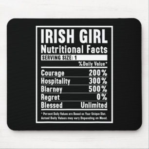 Irish Girl Nutrition Facts Mouse Mat