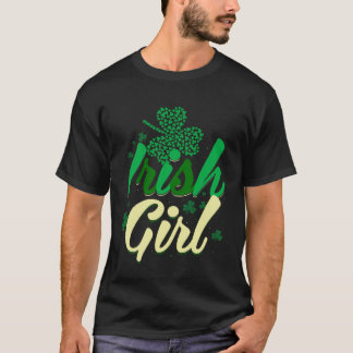 Irish Girl St Patrick s Day  Girls Women Shamrock T-Shirt