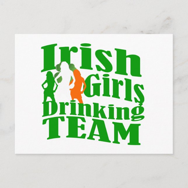 Irish girls drinking team postcard (Front)