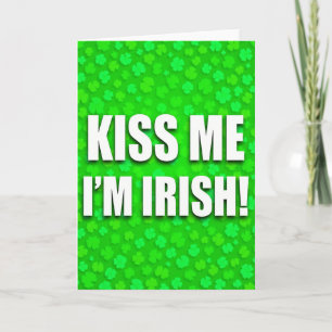 Irish Glitter Texture Kiss Me Card