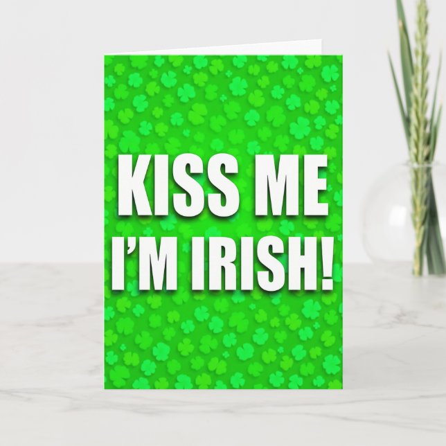 Irish Glitter Texture Kiss Me Card (Front)
