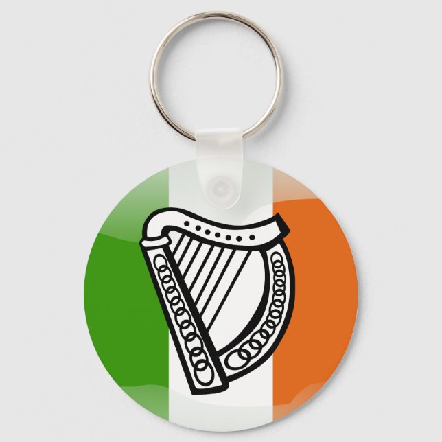 Irish glossy flag key ring (Front)