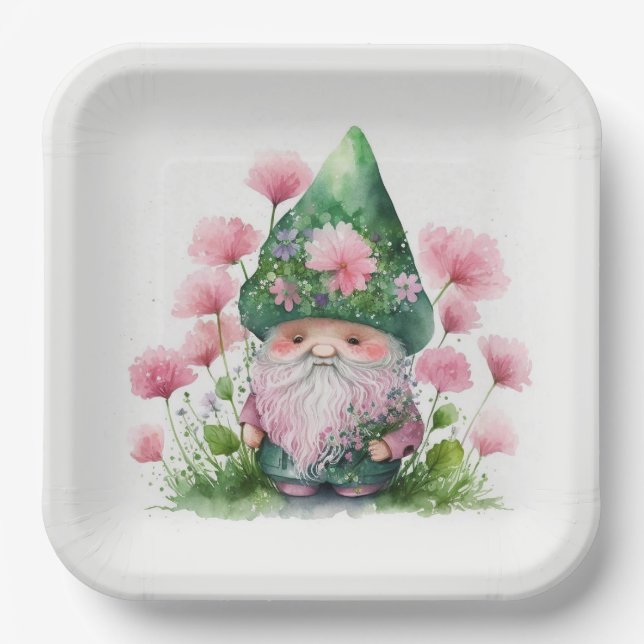 Irish Gnome St. Patrick's Day Party Paper Plate (Front)