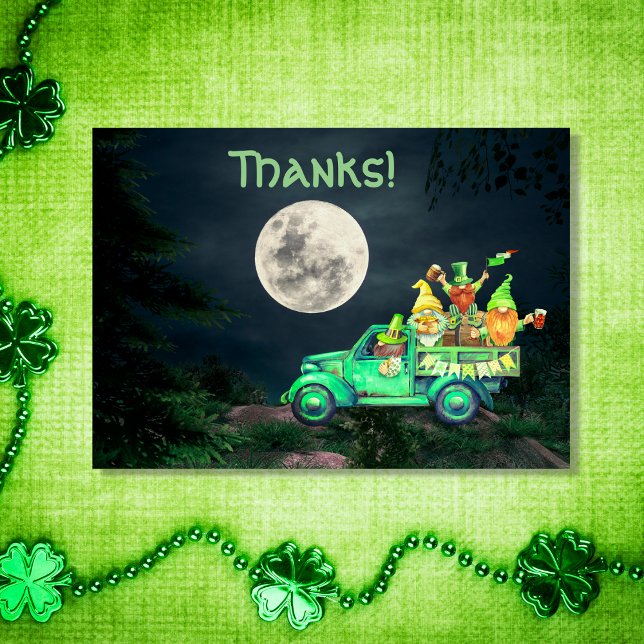 Irish Gnomes and Full Moon Thanks!  Thank You Card (Creator Uploaded)