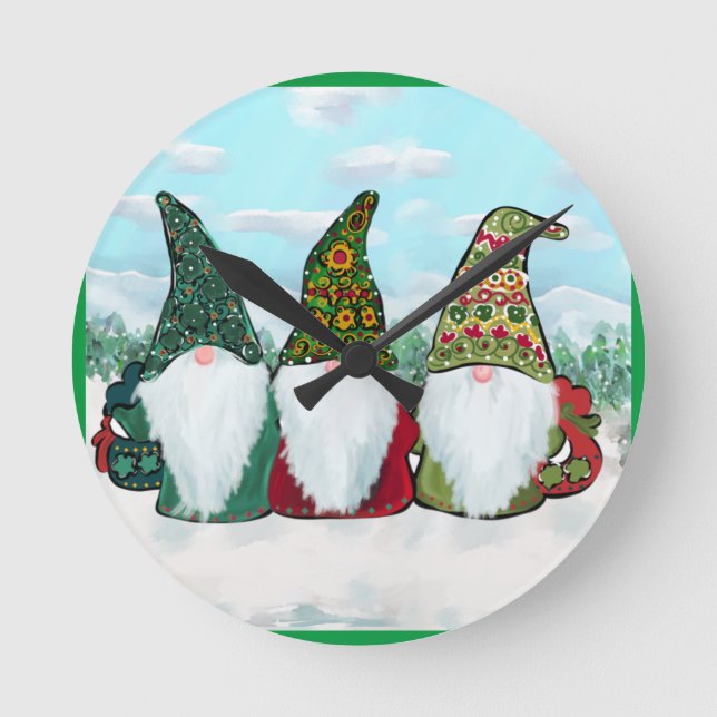 IRISH GNOMES ROUND CLOCK (Front)