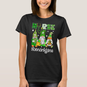 Irish Gnomes Shenanigans Stethoscope Nurse St Pat T-Shirt