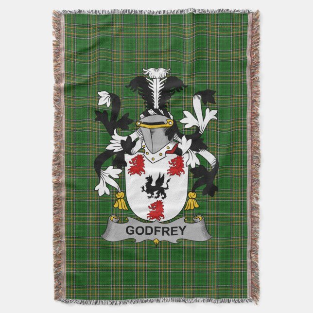  Irish Godfrey (of Bushfield) Coat of Arms Family  Throw Blanket (Front Vertical)