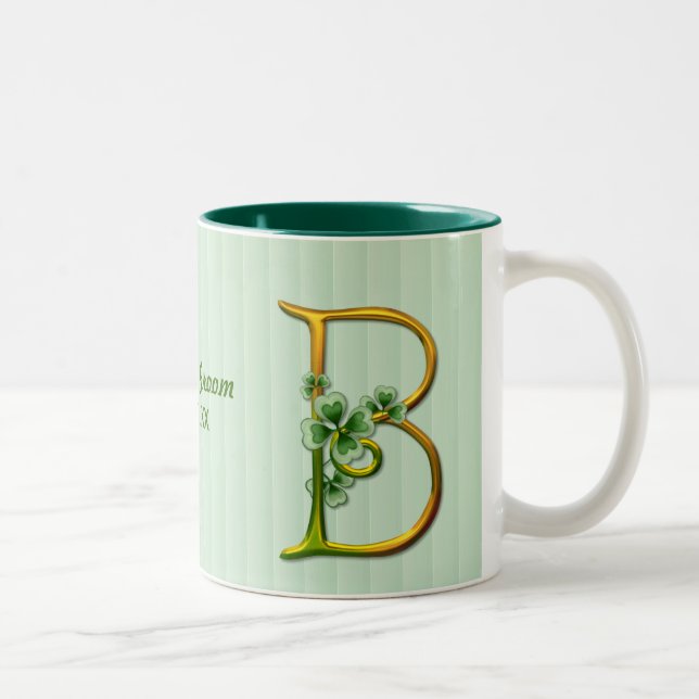 Irish Gold Monogram B Two-Tone Coffee Mug (Right)
