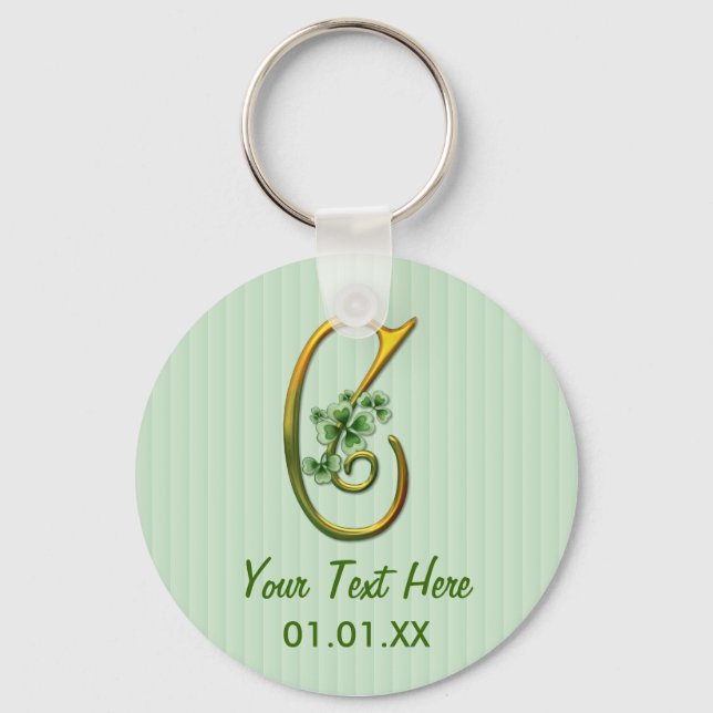 Irish Gold Monogram C Key Ring (Front)